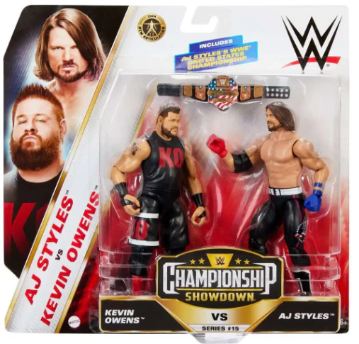 WWE Championship Showdown Wrestlers Action Figure - Kevin Owens VS AJ Styles HTW04/GDF63