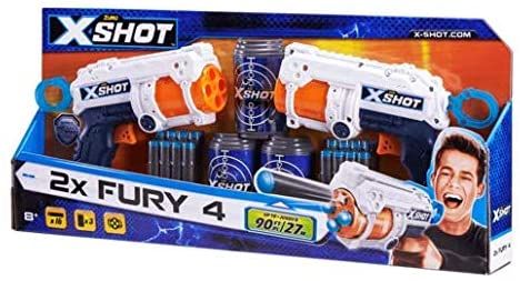 X-Shot Double Fury 4 Combo Foam Blaster Pack 36329