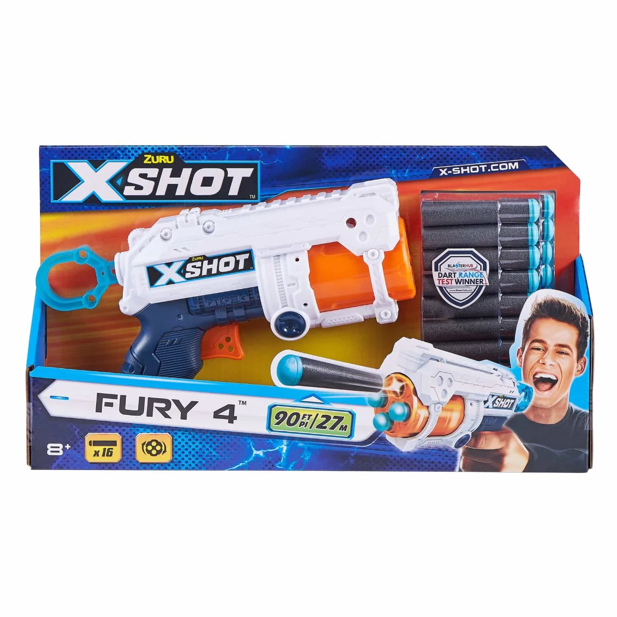 X-Shot Fury 4 Blaster 16 Darts 36377