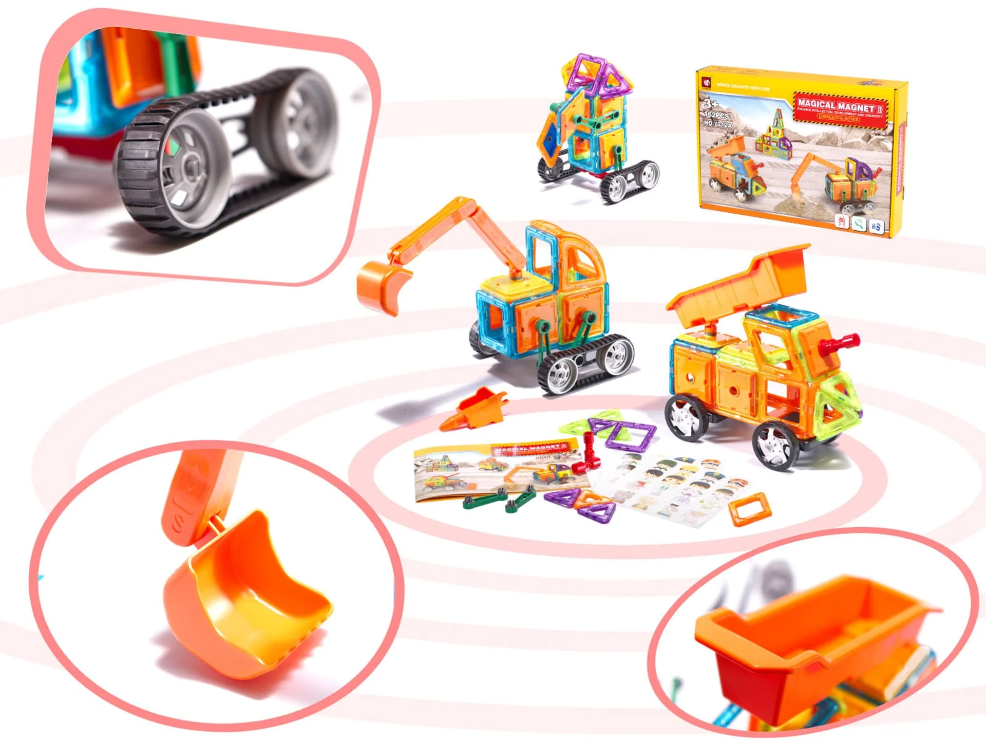 Xinbida Magical Magnetic Blocks 162-Pcs 7212B - Image 8