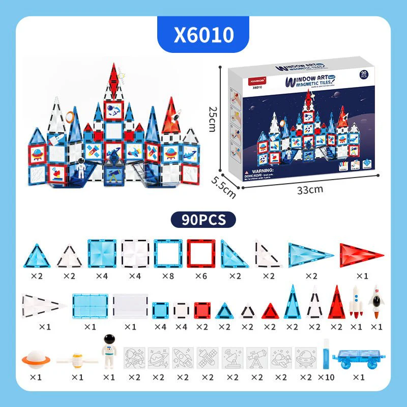 Xinbida Window Art Magnetic Blocks 90-Pcs X6010 - Image 3