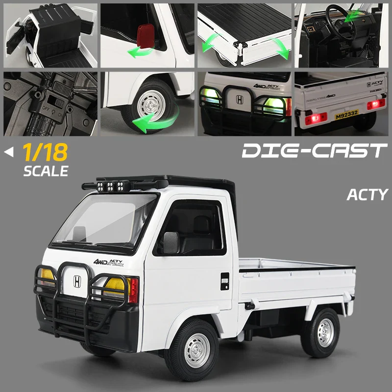 XLG Honda ACTY 4WD Attack Pickup Truck Diecast 1:18 Pull Back - Image 4