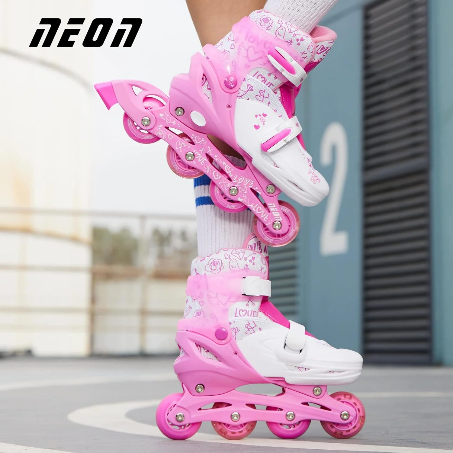Yvolution Neon Combo Skates Size 3-6 Pink NT10P4 - Image 5