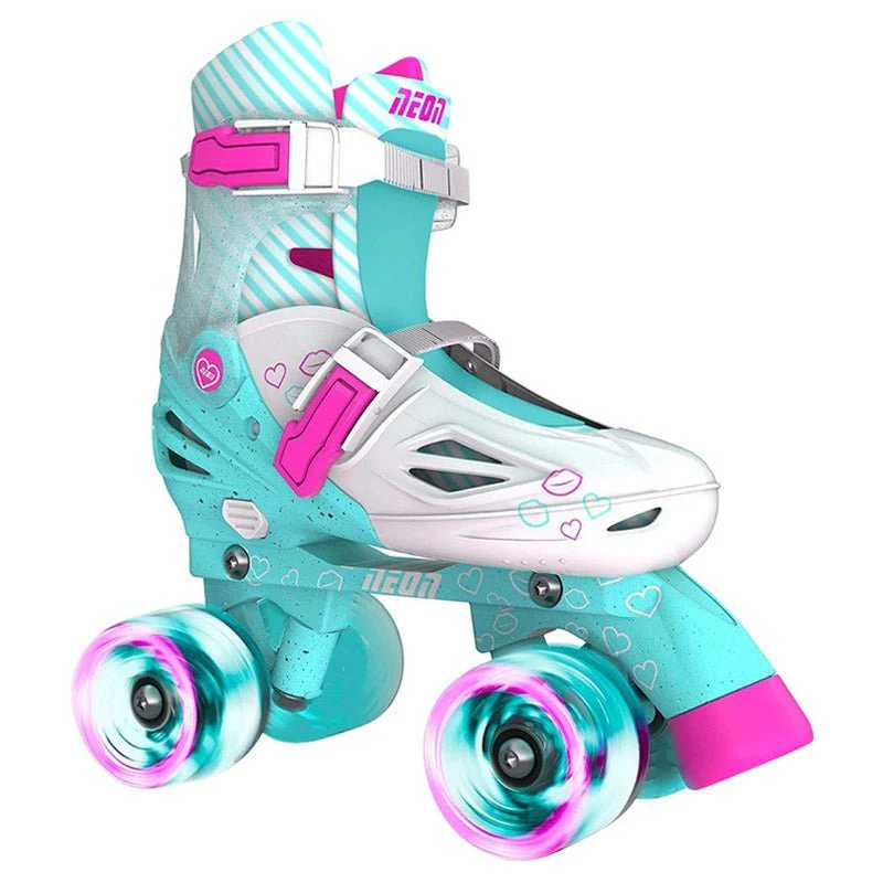 Yvolution Neon Combo Skates Size 3-6 Teal/Pink NT10T4