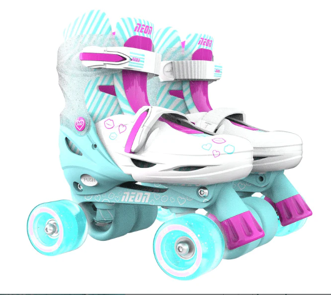 Yvolution Neon Combo Skates Size 12-2 Teal/Pink NT09T4 - Image 4