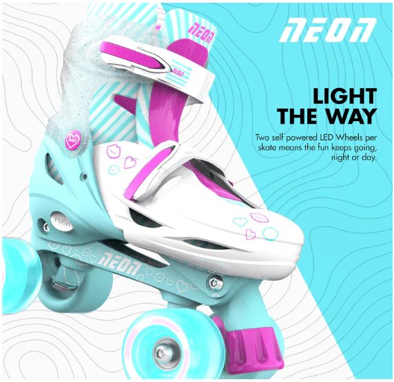 Yvolution Neon Combo Skates Size 12-2 Teal/Pink NT09T4 - Image 6