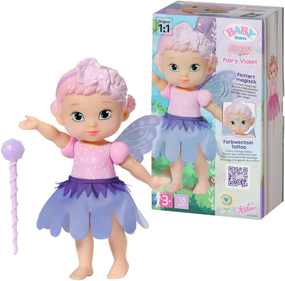 Zapf Creation Baby Born Storybook Fairy Doll Violet 18cm