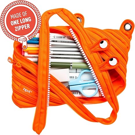 ZIPIT Neon Jumbo Pencil Case – Orange ZTJ-NN - Image 2