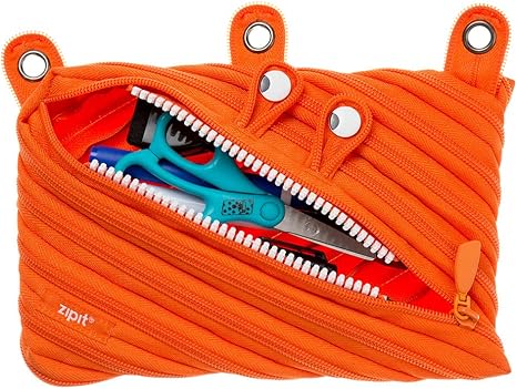 ZIPIT Neon Jumbo Pencil Case – Orange ZTJ-NN - Image 3